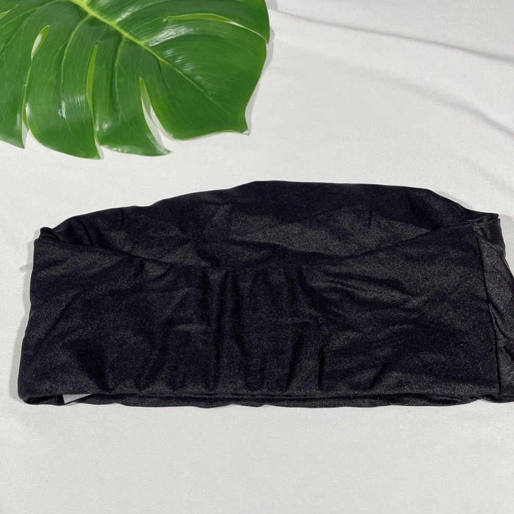 NEW Good American [ 3 in GA ] High Shine‎ Better Band Bikini Top in Black - Picture 8 of 11